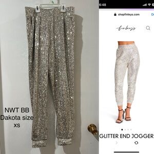 BB Dakota Sparkling Silver Joggers